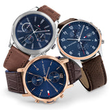 Tommy Hilfiger West Chronograph Blue Dial Brown Leather Strap Watch For Men - 1791712 Buy Now By Tommy Hilfiger