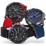 Tommy Hilfiger Multifunction Quartz Black Dial Red Rubber Strap Watch for Men - 1791722 Buy Now By Tommy Hilfiger