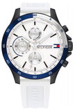 Tommy Hilfiger Bank Chronograph White Dial White Rubber Strap Watch for Men - 1791723 Buy Now By Tommy Hilfiger