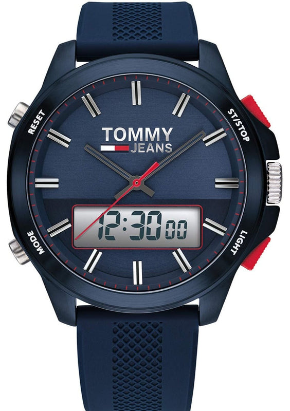 Tommy Hilfiger Digital Analog Blue Dial Blue Rubber Strap Watch For Men - 1791761 Buy Now By Tommy Hilfiger