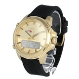 Tommy Hilfiger Jeans Digital Analog Gold Dial Black Rubber Strap Watch For Women - 1791762 Buy Now By Tommy Hilfiger