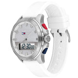 Tommy Hilfiger Digital Silver Dial White Silicone Strap Watch For Men - 1791764 Buy Now By Tommy Hilfiger