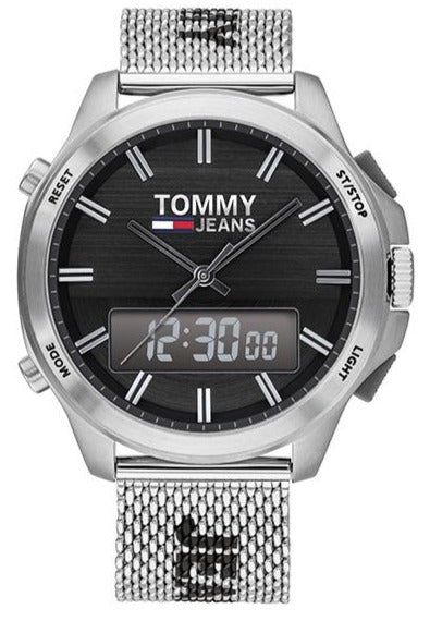 Tommy Hilfiger Digital Black Dial Silver Mesh Bracelet Watch For Men - 1791765 Buy Now By Tommy Hilfiger