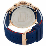 Tommy Hilfiger Bank Multifunction Quartz White Dial Blue Rubber Strap Watch for Men - 1791778 Buy Now By Tommy Hilfiger