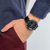 Tommy Hilfiger Trent Chronograph Quartz Black Dial Black Leather Strap Watch For Men - 1791810 Buy Now By Tommy Hilfiger