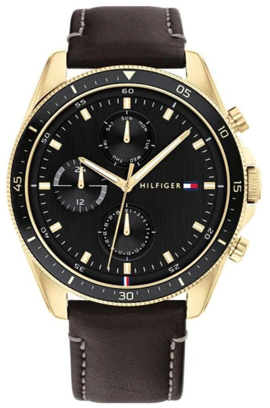 Tommy Hilfiger Parker Chronograph Black Dial Brown Leather Strap Watch For Men - 1791836 Buy Now By Tommy Hilfiger