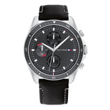 Tommy Hilfiger Parker Chronograph Quartz Grey Dial Black Leather Strap Watch For Men - 1791838 Buy Now By Tommy Hilfiger