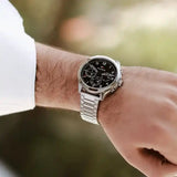 Tommy Hilfiger Asher Chronograph Black Dial Silver Steel Strap Watch For Men - 1791852 Buy Now By Tommy Hilfiger