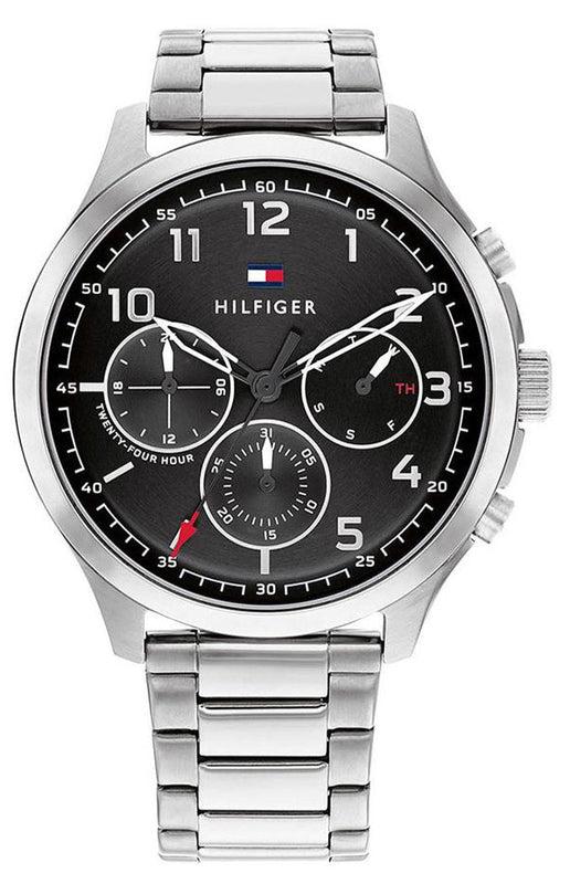 Tommy Hilfiger Asher Chronograph Black Dial Silver Steel Strap Watch For Men - 1791852 Buy Now By Tommy Hilfiger