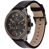 Tommy Hilfiger Asher Chronograph Black Dial Black Leather Strap Watch For Men - 1791854 Buy Now By Tommy Hilfiger