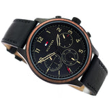 Tommy Hilfiger Asher Chronograph Black Dial Black Leather Strap Watch For Men - 1791854 Buy Now By Tommy Hilfiger