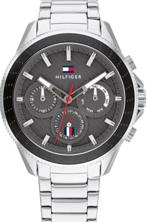 Tommy Hilfiger Aiden Chronograph Grey Dial Silver Steel Strap Watch For Men - 1791857 Buy Now By Tommy Hilfiger