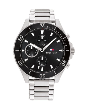 Tommy Hilfiger Larson Multifunction Black Dial Silver Steel Strap Watch For Men - 1791916 Buy Now By Tommy Hilfiger