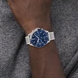 Tommy Hilfiger Larson Chronograph Blue Dial Silver Steel Strap Watch For Men - 1791917 Buy Now By Tommy Hilfiger