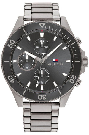 Tommy Hilfiger Larson Chronograph Grey Dial Silver Steel Strap Watch For Men - 1791918 Buy Now By Tommy Hilfiger