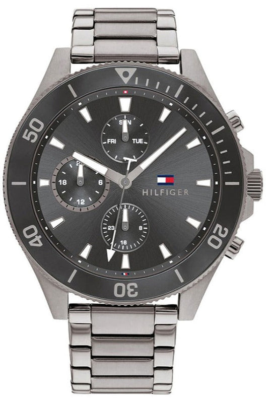 Tommy Hilfiger Larson Chronograph Grey Dial Silver Steel Strap Watch For Men - 1791918 Buy Now By Tommy Hilfiger