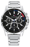 Tommy Hilfiger Mason Multifunction Black Dial Silver Steel Strap Watch For Men - 1791936 Buy Now By Tommy Hilfiger