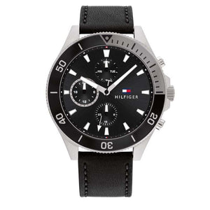 Tommy Hilfiger Larson Chronograph Black Dial Black Leather Strap Watch For Men - 1791984 Buy Now By Tommy Hilfiger
