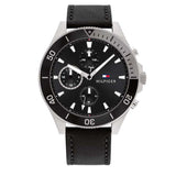 Tommy Hilfiger Larson Chronograph Black Dial Black Leather Strap Watch For Men - 1791984 Buy Now By Tommy Hilfiger
