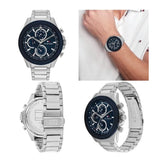 Tommy Hilfiger Clark Chronograph Blue Dial Silver Steel Strap Watch For Men - 1792080 Buy Now By Tommy Hilfiger