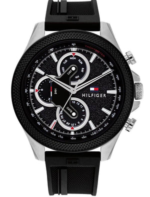 Tommy Hilfiger Clark Chronograph Black Dial Black Rubber Strap Watch For Men - 1792082 Buy Now By Tommy Hilfiger
