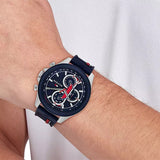 Tommy Hilfiger Clark Chronograph Blue Dial Black Leather Strap Watch For Men - 1792083 Buy Now By Tommy Hilfiger