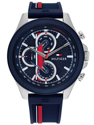Tommy Hilfiger Clark Chronograph Blue Dial Black Leather Strap Watch For Men - 1792083 Buy Now By Tommy Hilfiger
