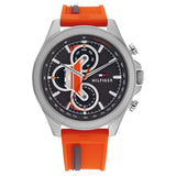 Tommy Hilfiger Clark Chronograph Grey Dial Orange Rubber Strap Watch For Men - 1792084 Buy Now By Tommy Hilfiger