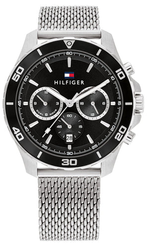 Tommy Hilfiger Jordan Chronograph Black Dial Silver Mesh Strap Watch For Men - 1792092 Buy Now By Tommy Hilfiger