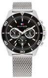 Tommy Hilfiger Jordan Chronograph Black Dial Silver Mesh Strap Watch For Men - 1792092 Buy Now By Tommy Hilfiger