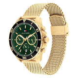 Tommy Hilfiger Jordan Chronograph Green Dial Gold Mesh Strap Watch For Men - 1792093 Buy Now By Tommy Hilfiger