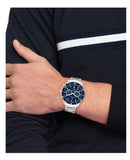 Tommy Hilfiger Jordan Chronograph Blue Dial Silver Steel Strap Watch For Men - 1792094 Buy Now By Tommy Hilfiger