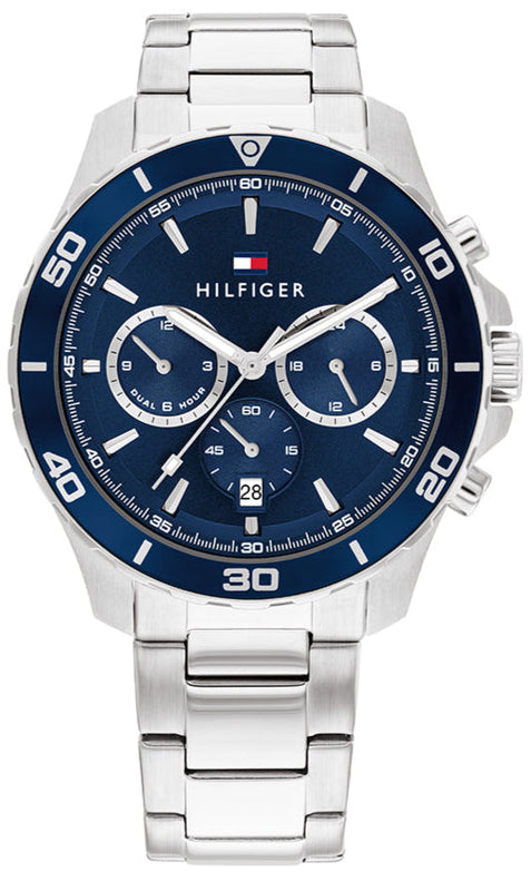 Tommy Hilfiger Jordan Chronograph Blue Dial Silver Steel Strap Watch For Men - 1792094 Buy Now By Tommy Hilfiger