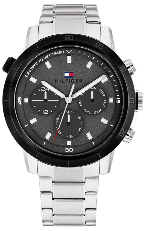 Tommy Hilfiger Troy Chronograph Grey Dial Silver Steel Strap Watch For Men - 1792106 Buy Now By Tommy Hilfiger