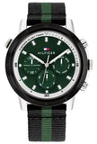 Tommy Hilfiger Troy Chronograph Green Dial Two Tone Nylon Strap Watch For Men - 1792107 Buy Now By Tommy Hilfiger