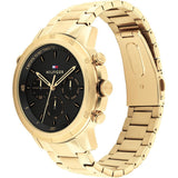 Tommy Hilfiger Troy Chronograph Black Dial Gold Steel Strap Watch For Men - 1792109 Buy Now By Tommy Hilfiger