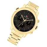 Tommy Hilfiger Troy Chronograph Black Dial Gold Steel Strap Watch For Men - 1792109 Buy Now By Tommy Hilfiger