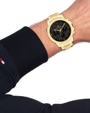 Tommy Hilfiger Troy Chronograph Black Dial Gold Steel Strap Watch For Men - 1792109 Buy Now By Tommy Hilfiger