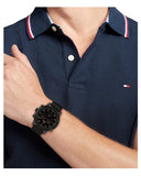 Tommy Hilfiger Troy Chronograph Black Dial Black Leather Strap Watch For Men - 1792110 Buy Now By Tommy Hilfiger