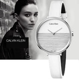 Calvin Klein Rise White Grey Dial White Leather Strap Watch for Women - K7A231L6 Buy Now By Calvin Klein