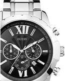 Guess Chronograph Black Dial Silver Steel Strap Watch for Men - W0193G2 Buy Now By Guess