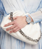 Guess Heiress Diamonds Blue Dial Blue Rubber Strap Watch for Women - GW0407L1 Buy Now By Guess