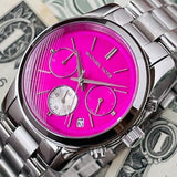 Michael Kors Runway Chronograph Pink Dial Silver Steel Strap Watch for Women - MK6160 Buy Now By Michael Kors