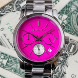 Michael Kors Runway Chronograph Pink Dial Silver Steel Strap Watch for Women - MK6160 Buy Now By Michael Kors