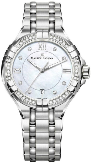 Maurice Lacroix Aikon White Mother of Pearl Dial Silver Steel Strap Watch for Women - A11006-SD502-170-1 Buy Now By Maurice Lacroix
