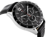 Tommy Hilfiger Luke Quartz Black Dial Black Leather Strap Watch for Men - 1791117 Buy Now By Tommy Hilfiger