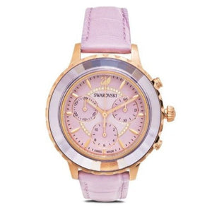 Swarovski Octea Lux Chrono Purple Dial Purple Leather Strap Watch for Women - 5632263 Buy Now By Swarovski