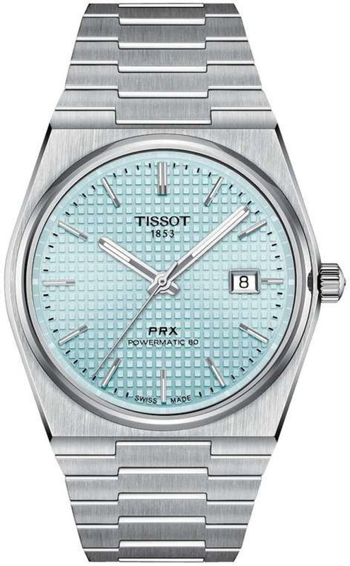 Tissot PRX Powermatic 80 Ice Blue Tiffany Dial Silver Steel Strap Watch for Men - T137.407.11.351.00 Buy Now By Tissot