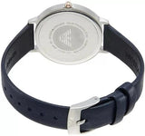 Emporio Armani Kappa White Mother of Pearl Dial Black Leather Strap Watch For Women - AR2509 Buy Now By Emporio Armani