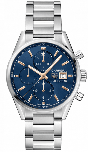 Tag Heuer Carrera Automatic Chronograph Blue Dial Silver Steel Strap Watch for Men - CBK2115.BA0715 Buy Now By Tag Heuer